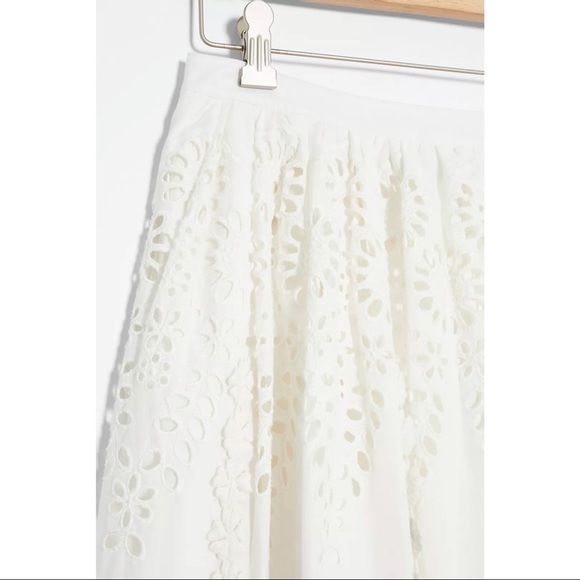 NWT ANTHROPOLOGIE WHITE DIANA EYELET MAXI SKIRT 1X - Picture 5 of 9